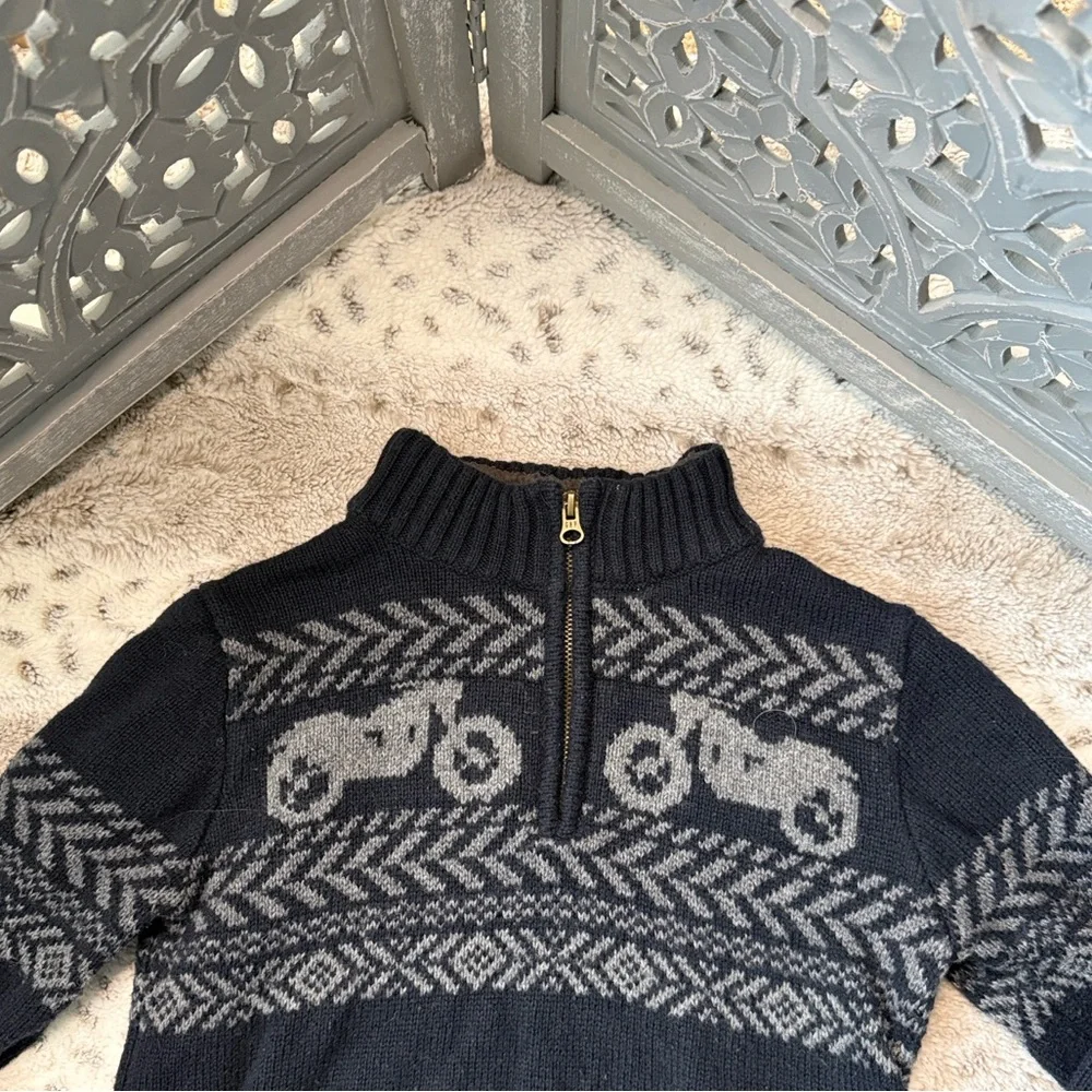 GAP Kids mock neck half zip sweater boys small motorcycle biker Kidcore winter